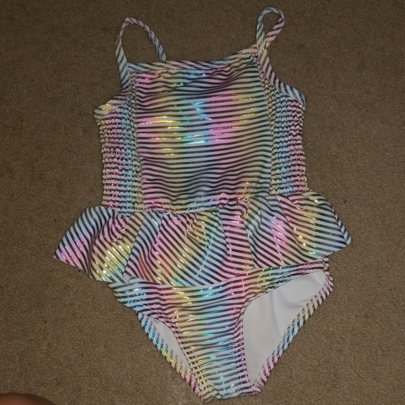 Penelope Mack 18M Infant Toddler Girls 1 Pc Swimsuit Pink Ruffle Palm Tree NWT